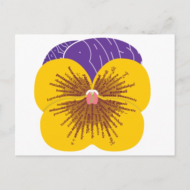 Wor(l)d Pansy Postcard Postkarte (Vorderseite)