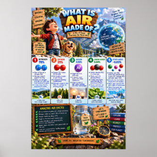 Woraus ist Luft zusammengesetzt Infografik Poster