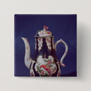 Worcester-Kaffeetopf, verziert mit Vögeln Button