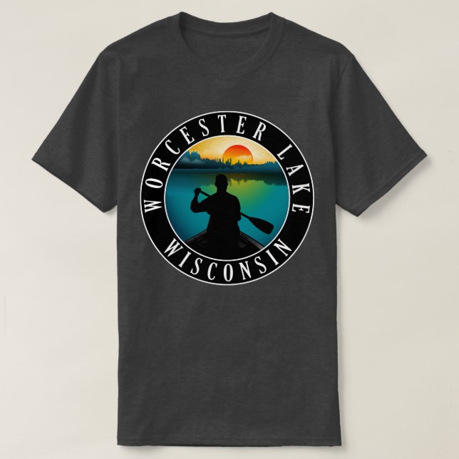 Worcester Lake Wisconsin Canoeing T-Shirt (Design vorne)