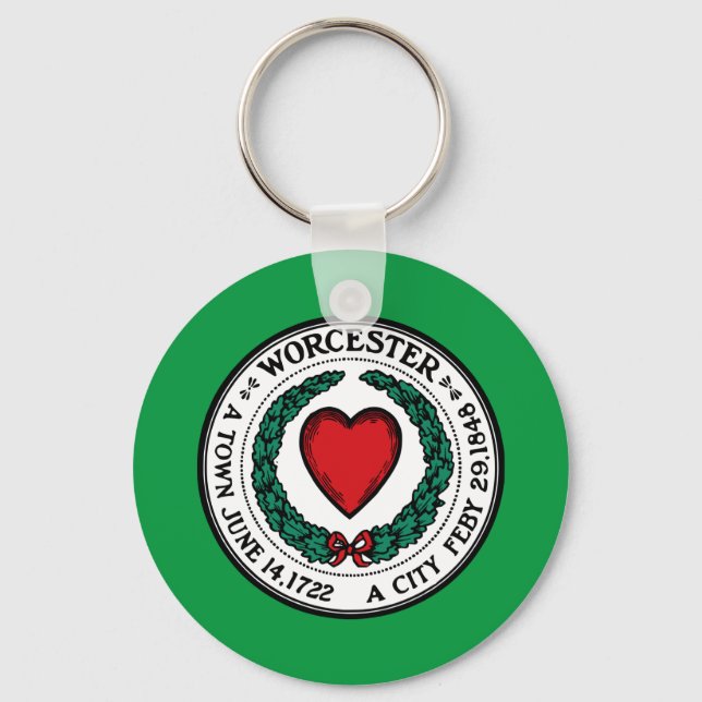 Worcester (Massachusetts) City Flag Schlüsselanhän Schlüsselanhänger (Vorderseite)