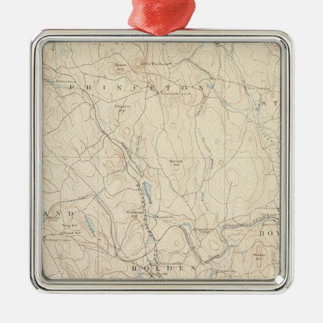 Worcester, Massachusetts Silbernes Ornament (Vorne)