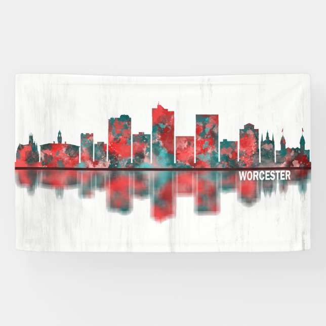 Worcester Massachusetts Skyline Banner (Horizontal)