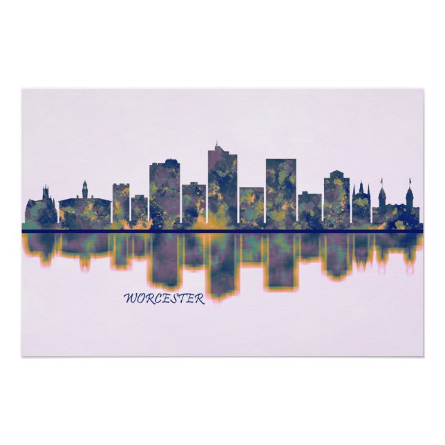 Worcester Skyline Poster (Vorderseite)
