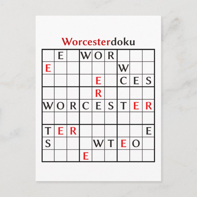 Worcesterdoku Postkarte (Vorderseite)