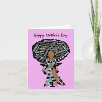 Word Art Afro Lady Afro American Mother Day