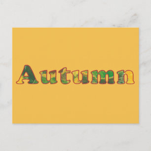 Word Art Automne Lettres Abstraites Cartes postale