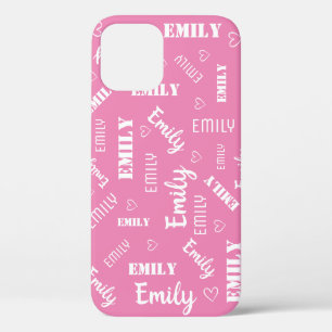 Word Art Cloud Calligraphy Liebe Heart Girly Pink Case-Mate iPhone Hülle