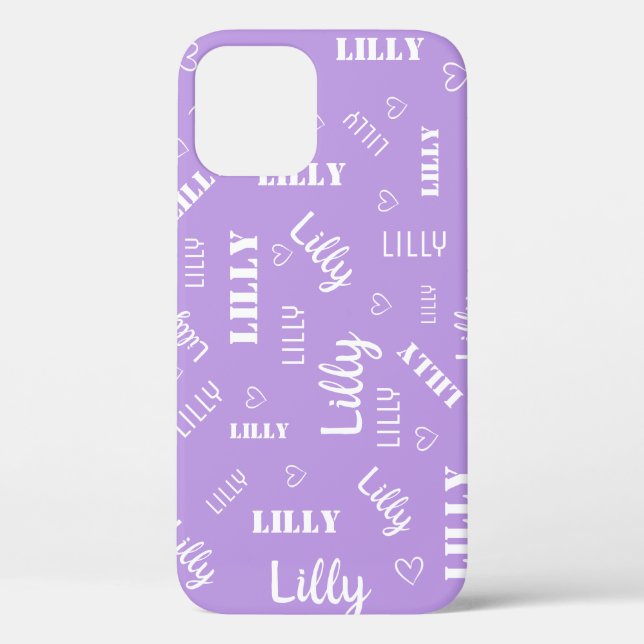 Word Art Cloud Pastel Lila Lilac Individuelle Name Case-Mate iPhone Hülle (Rückseite)