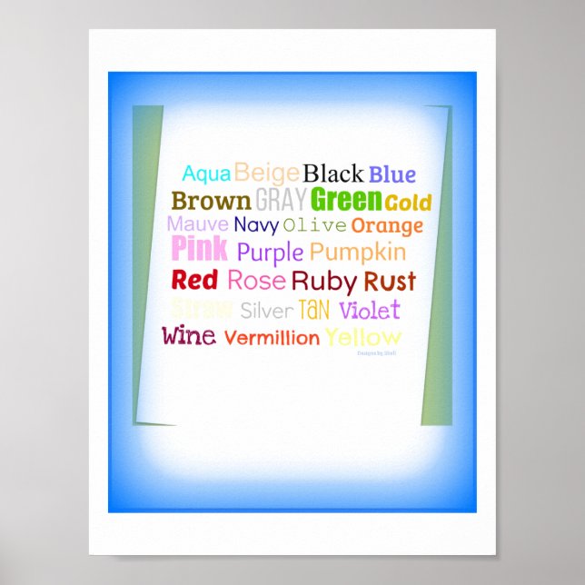 Word Art Collage for Colors Poster (Vorne)