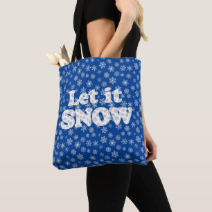 Word Art - Lassen Sie es mit schneebedecktem Hinte Tasche