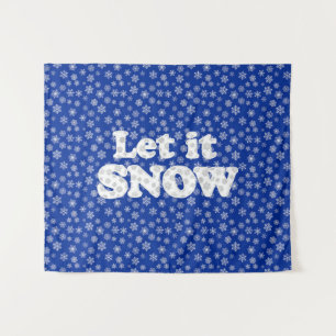 Word Art - Lassen Sie es mit schneebedecktem Hinte Wandteppich