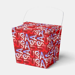 Word Art USA Text, Red-GASTGESCHENK BOX, herausneh Geschenkschachtel