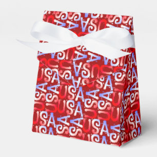 Word Art USA Text, Red-GASTGESCHENK BOX, Zelt Geschenkschachtel