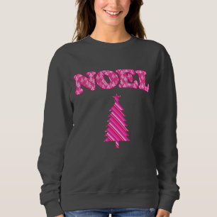Word Art - Weihnachten Gemustert in Fuchsia Pink T Sweatshirt