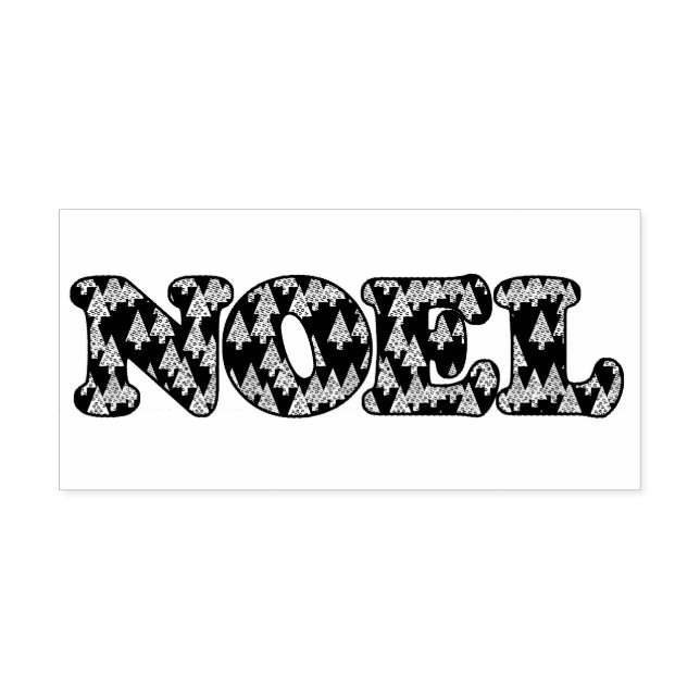 Word Art - Weihnachten Gemustert mit Bäumen Gummistempel (Prägung)