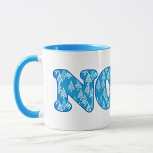 Word Art - Weihnachten Gemustert mit Bäumen in hel Tasse