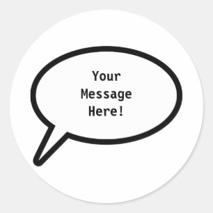 Word Balloon, YourMessageHere! Runder Aufkleber