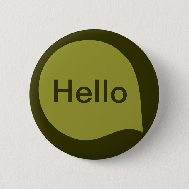 Word-Blase - Olive on Deep Olive Button (Vorderseite)