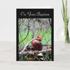 Word Buckeye Tree Sprout Erwachsene Taufkarte Karte