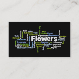 Word Cloud Blume Visitenkarte