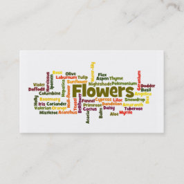 Word Cloud Blume Visitenkarte