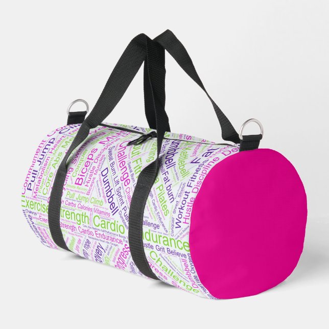 Word Cloud-Fitness, Duffle-Beutel Duffle Bag (Linke Seite)