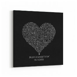 Word Cloud für Hochzeiten und Jahrestage Leinwanddruck