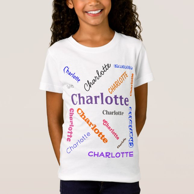 Word Cloud Name Collage T-Shirt (Vorderseite)