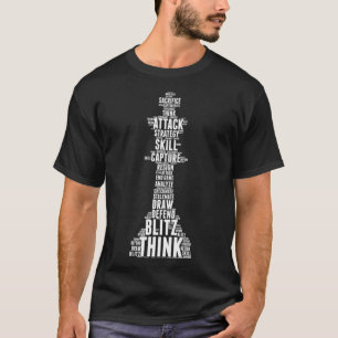 Word Cloud Schach King Schach Liebhaber T-Shirt
