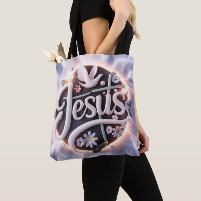 Word Jésus sacs fourre-tout chrétien (De près)