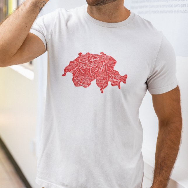Word Karte der Schweiz T-Shirt (Von Creator hochgeladen)