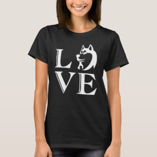 Word-Liebe mit Hunde-Silhouette T-Shirt