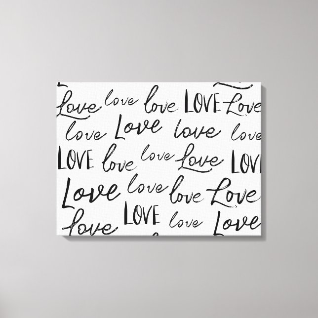 Word-Liebe Typografie-Kalligrafie Leinwanddruck (Vorderseite)