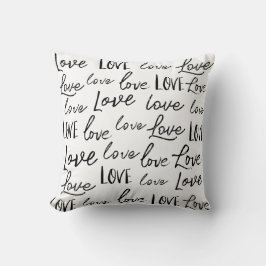 Word "Liebe", Wiederholung von Typografie-Kalligra Kissen