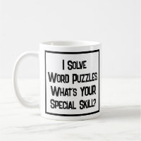 Word rätselt besondere Fähigkeiten. Tasse