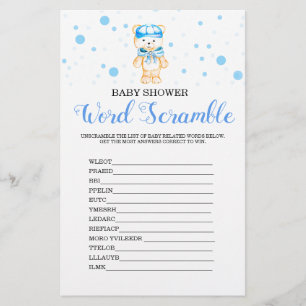 Word Scramble Blue Boy Baby Showspiel