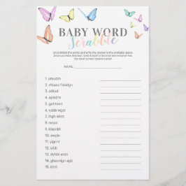 Word Scramble Butterfly Baby Showspiel