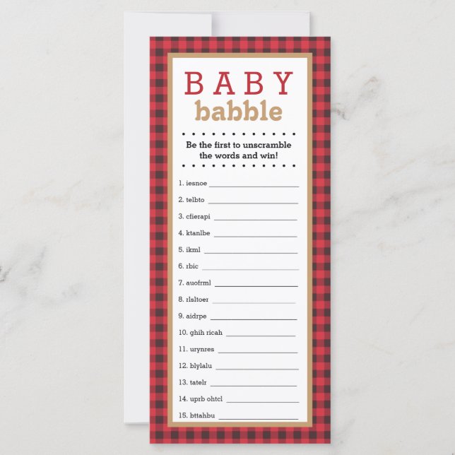 Word Scramble Game, Baby Shower Game, Little Man (Vorderseite)