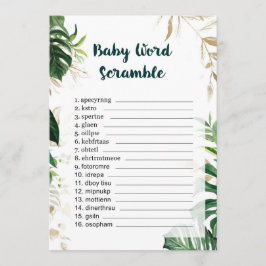 Word Scramble Gold Safari Baby Showspiel Einladung