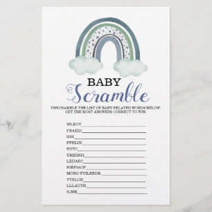 Word Scramble Rainbow Baby Showspiel