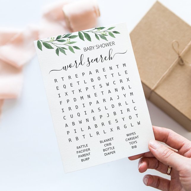 Word Search Game Baby Shooting Party Card Einladung (Von Creator hochgeladen)