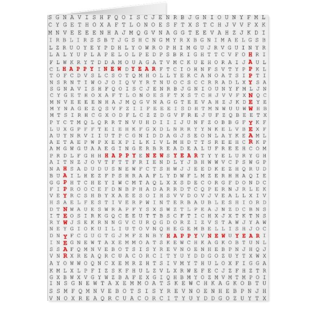 Word Search Puzzle Happy New Year (Vorderseite)