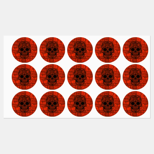 WordArt Skull B Etiketten (Blatt)