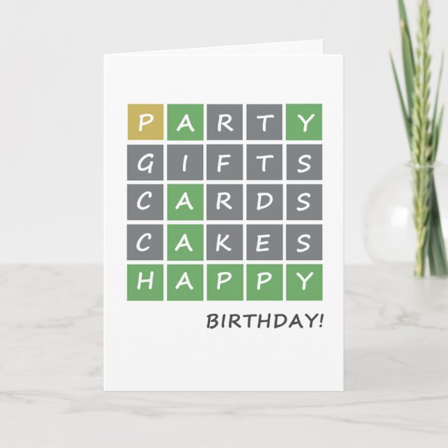 Wordle Birthday Card Dankeskarte (Vorderseite)