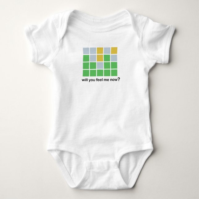 Wordle Meme, Baby Wordle Word Puzzle, Funny Baby Strampler (Vorderseite)