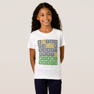 Wordle Puzzle "Miami Beach" T - Shirt 4