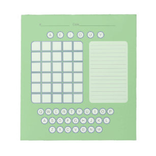 Wordle Scratch Pad Notepad - Grün Notizblock
