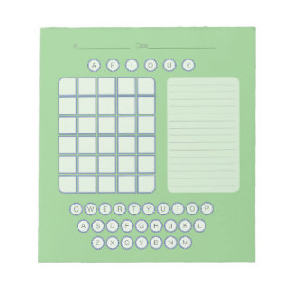 Wordle Scratch Pad Notepad - Grün Notizblock