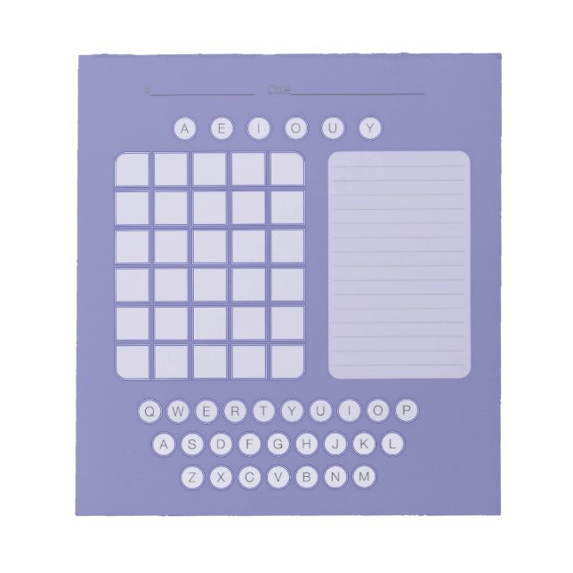 Wordle Scratch Pad Notepad - Lavendel Notizblock (Vorderseite)
